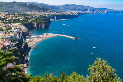 Stunning landscape of the sorrento peninsula in a beautiful summer day, campania, italy