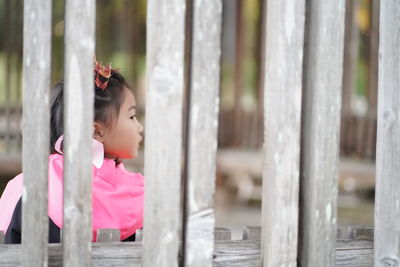 Portrait of cute girl looking away