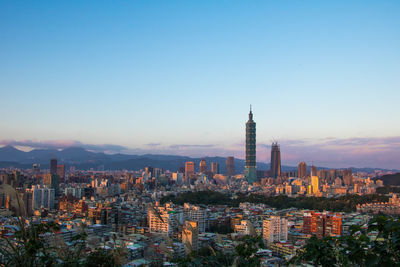 Aerial view of buildings in city