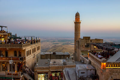 High angle view of buildings in city