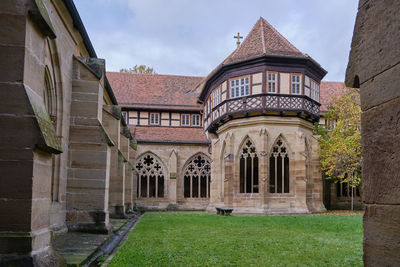 Exterior of historic building against sky