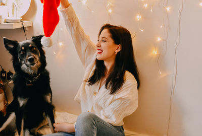 Young woman with dog