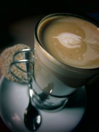 Close-up of coffee cup on table