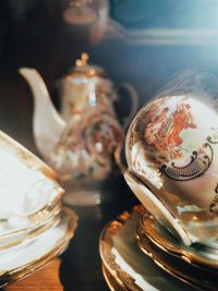 Close-up of drink served on table