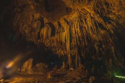 Rock formations at night