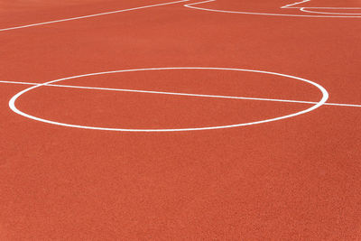 High angle view of basketball court