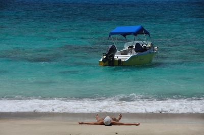 People on boat in sea