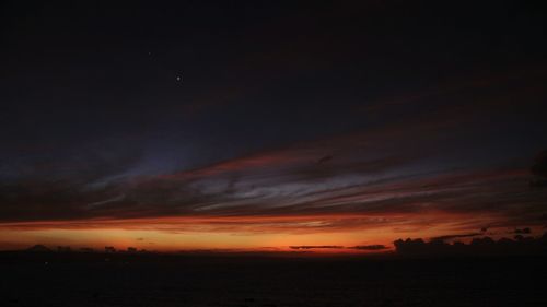 Scenic view of sea at sunset