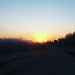 Country road at sunset