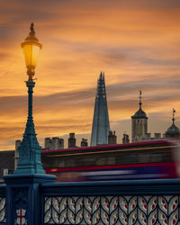 View of buildings against sky during sunset