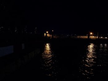 Reflection of illuminated buildings in water