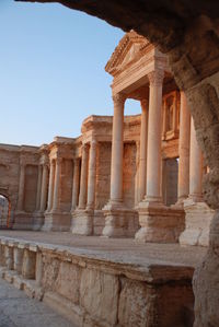 Low angle view of historical building against clear sky