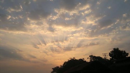 Low angle view of sky at sunset