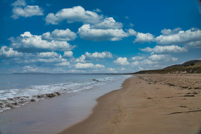 Scenic view of beach against sky