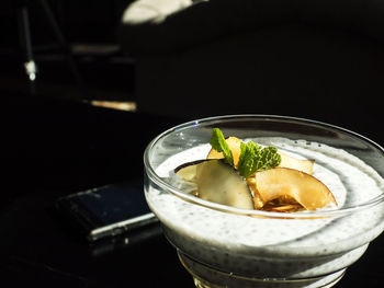 Close-up of ice cream in glass