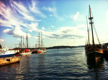 Boats in harbor