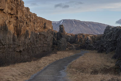 Scenic view of mountains against sky