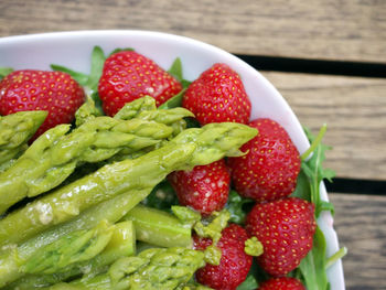 Close-up of strawberries in bowl