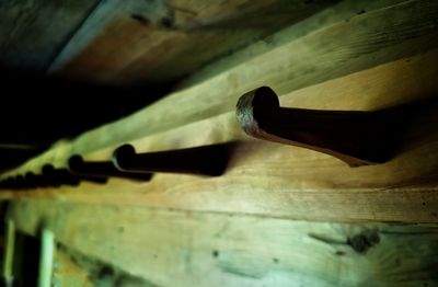 High angle view of cigarette on table