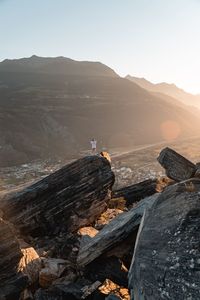 Scenic view of landscape against clear sky