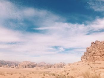 Scenic view of desert against sky
