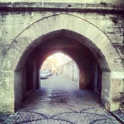 Walkway leading to tunnel