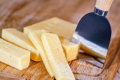 Close-up of food on cutting board