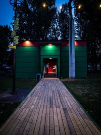 Illuminated street light at night