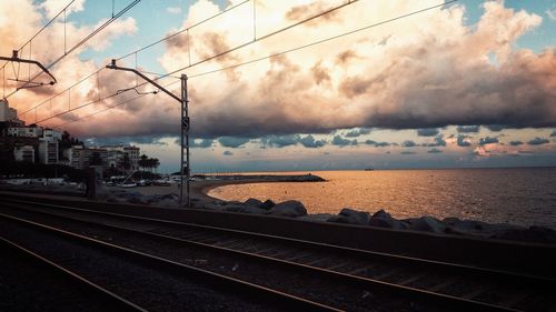 Scenic view of dramatic sky over sea
