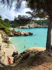 High angle view of beach against sky