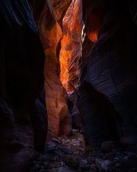 Low angle view of rock formation