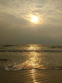 Scenic view of sea at sunset