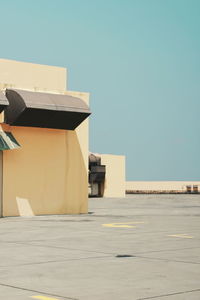 Low angle view of building against clear sky