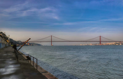 Suspension bridge over sea