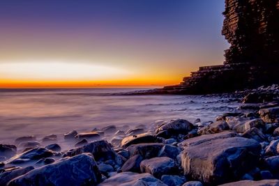 View of sea at sunset