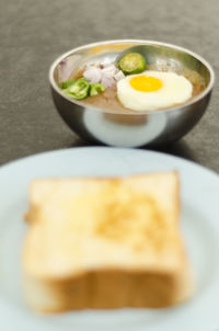 Close-up of meal served in plate