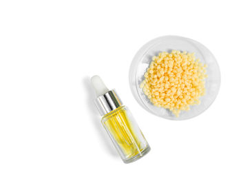 High angle view of food on white background