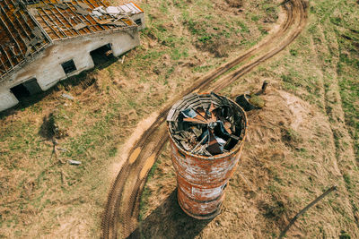 High angle view of road