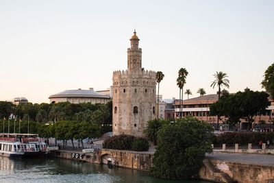 View of historical building against clear sky