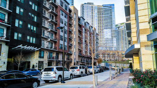 Cars parked in front of building