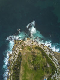 Aerial view of sea waves