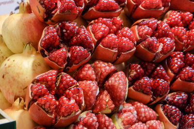 Close-up of strawberries in market