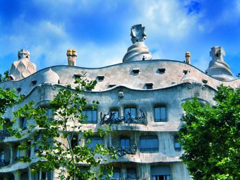 Low angle view of historic building against sky