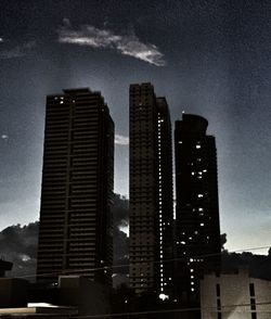 Low angle view of modern buildings against sky