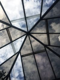 Low angle view of building against cloudy sky