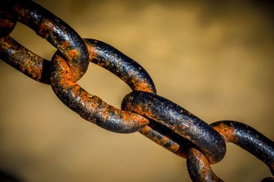 Close-up of rusty metal chain