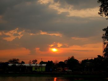 Scenic view of dramatic sky during sunset