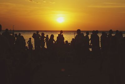 Scenic view of sea at sunset