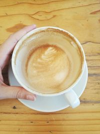 Coffee cup on table