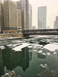 Bridge over river in city